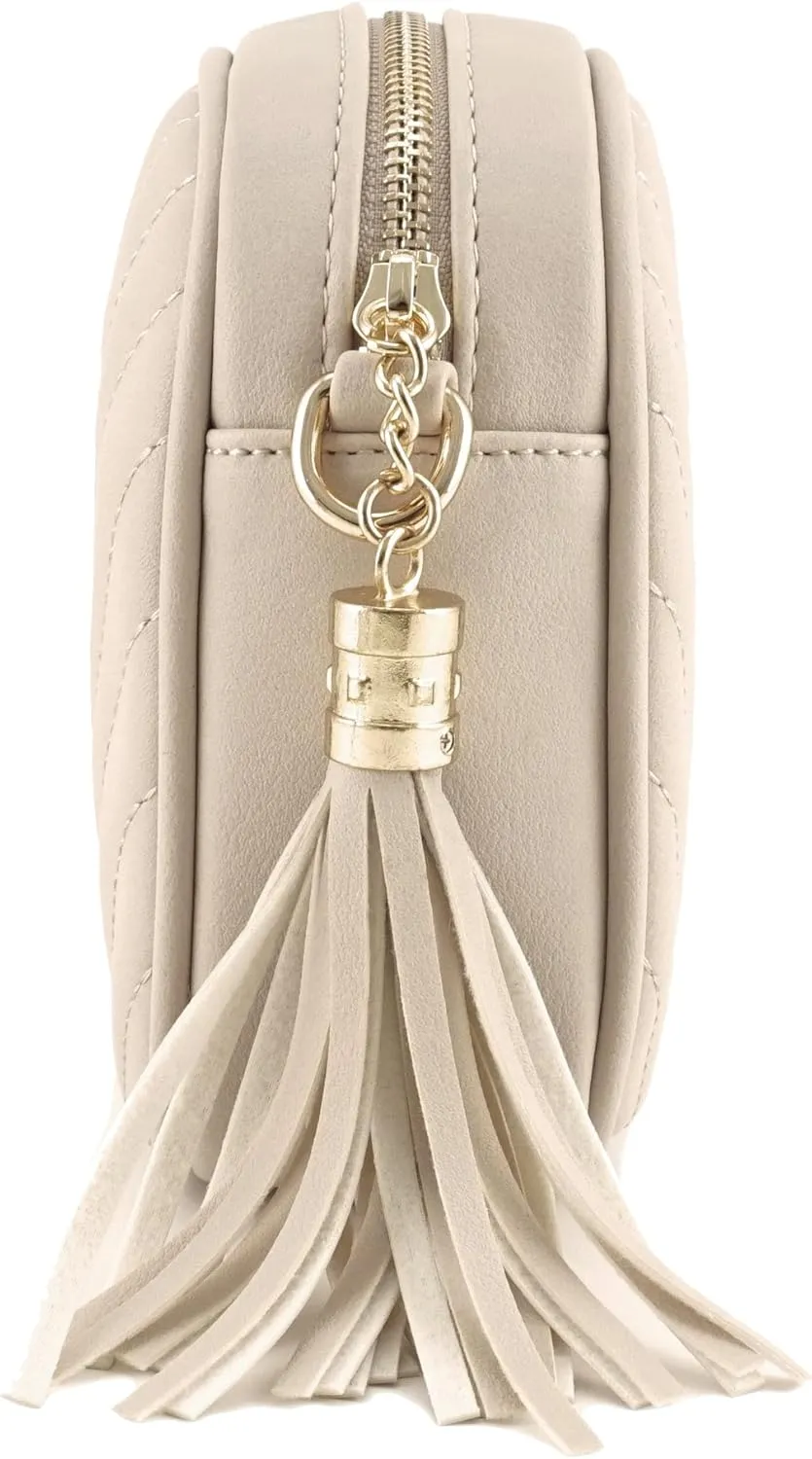 Simple Shoulder Crossbody Bag With Metal Chain Strap And Tassel Top Zipper