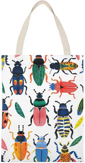 Single-sided Printed Handbag,Hand Drawn Beetle Print Non-woven Canvas Tote Bag,fashionable Large-capacity Canvas Bag