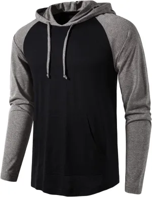 SIR7 Men's Gym Workout Active Long Sleeve Pullover Lightweight Hoodie Casual Hooded Sweatshirts