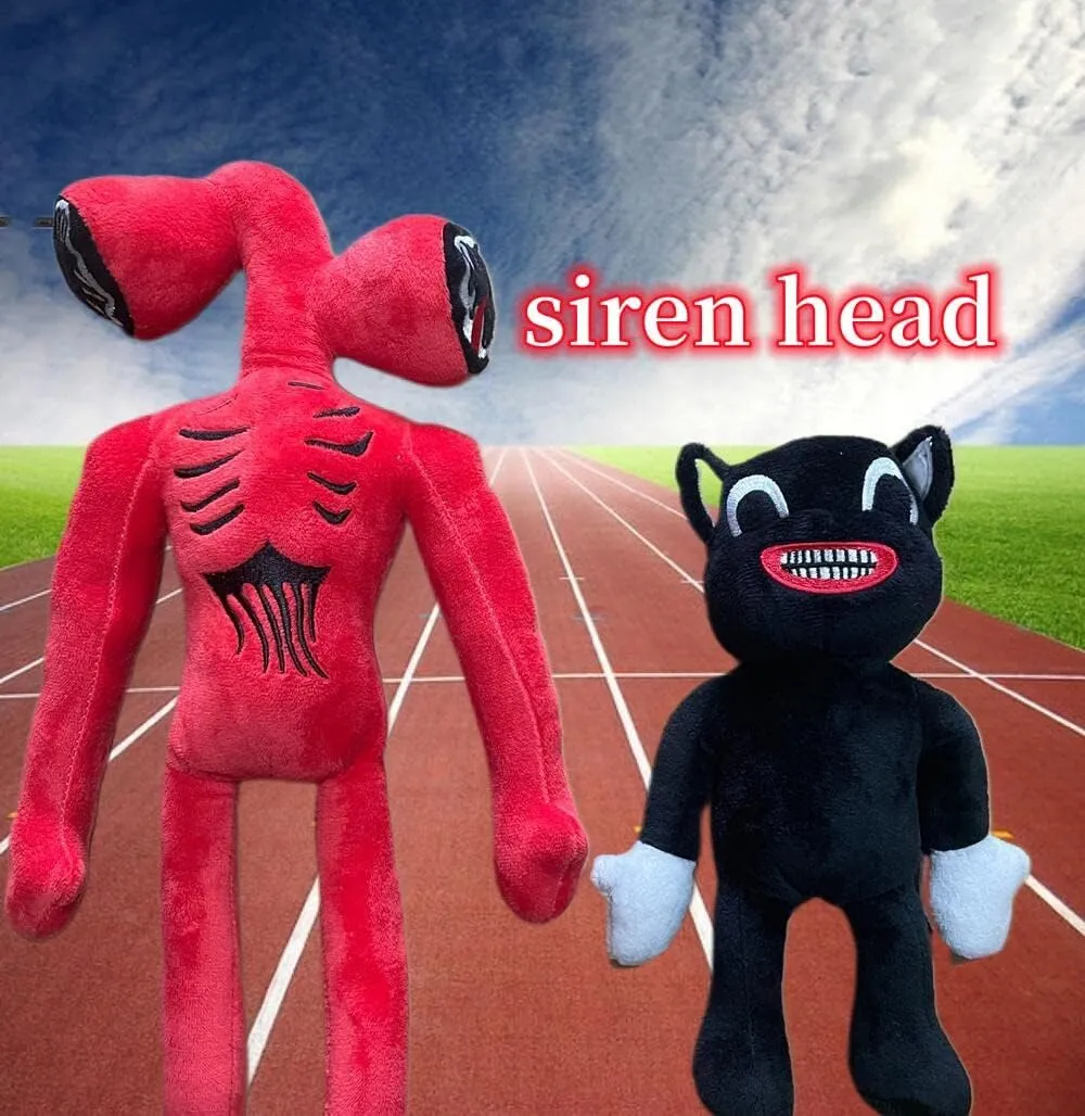 Siren Head Plush Toys Cartoon Dog Cartoon Cat Plush Toys for Boys and Girls Home Party Gift Birthday Gift (Red)