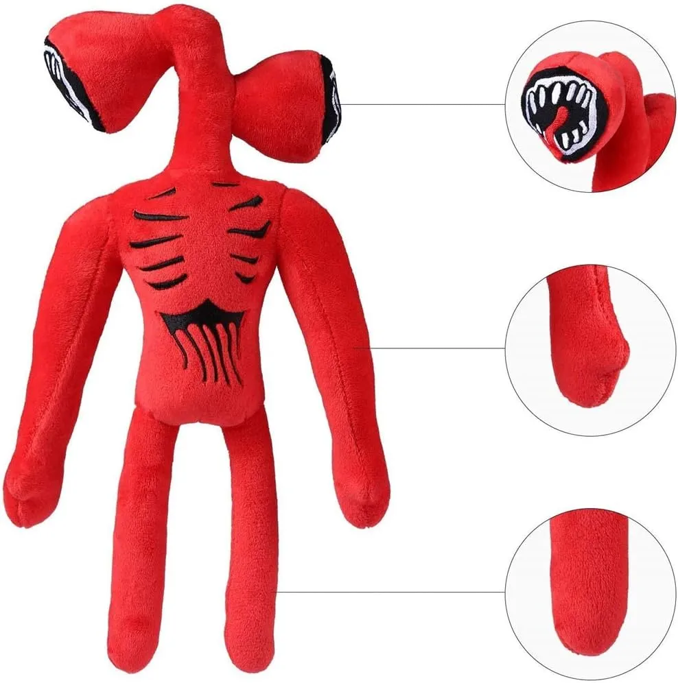Siren Head Plush Toys Cartoon Dog Cartoon Cat Plush Toys for Boys and Girls Home Party Gift Birthday Gift (Red)