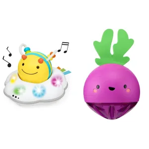 Skip Hop Baby Crawl Toys - 3-Stage Developmental Bee & Motion-Activated Musical Beetbox Ball