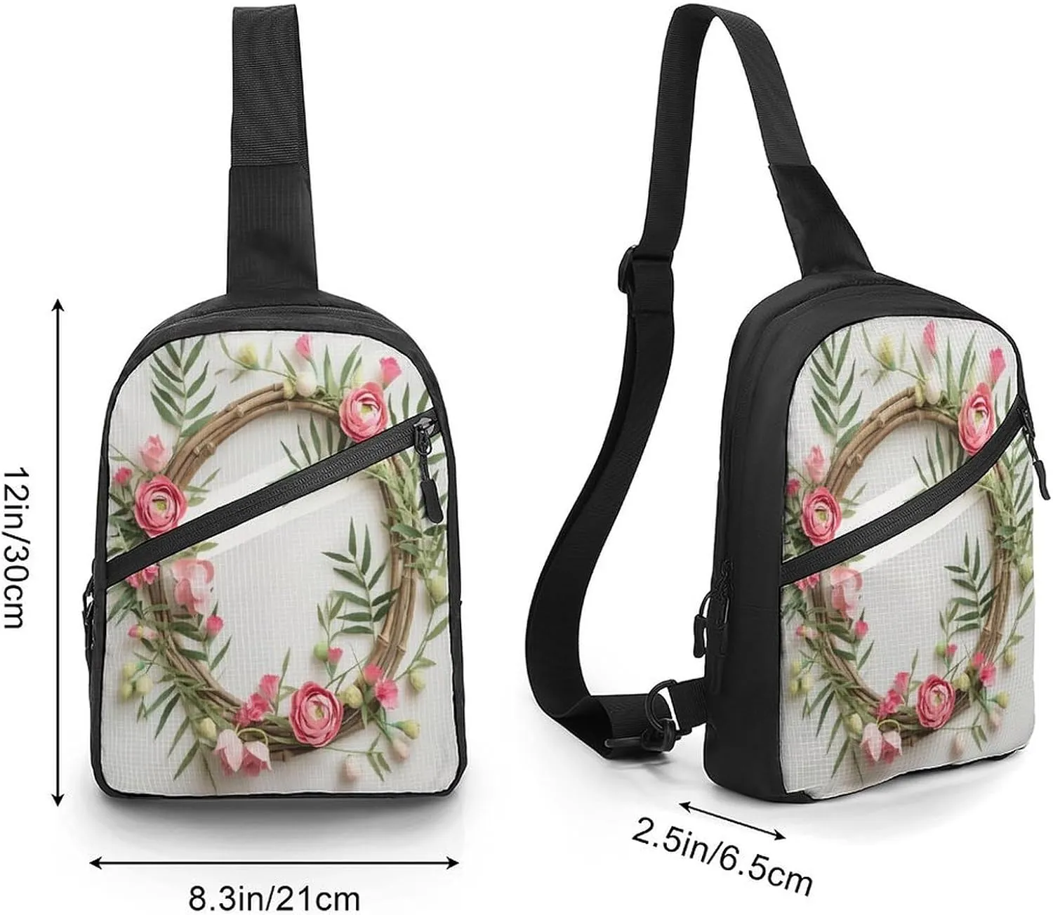 Small Sling Chest Bag Crossbody Bag for Men Women,Handmade Garland Lightweight Gym Daypack for Travel Cycling Hiking