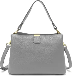 Small Women Genuine Leather Bucket Shoulder Bag Soft Crossbody Purses for Lady Handbag