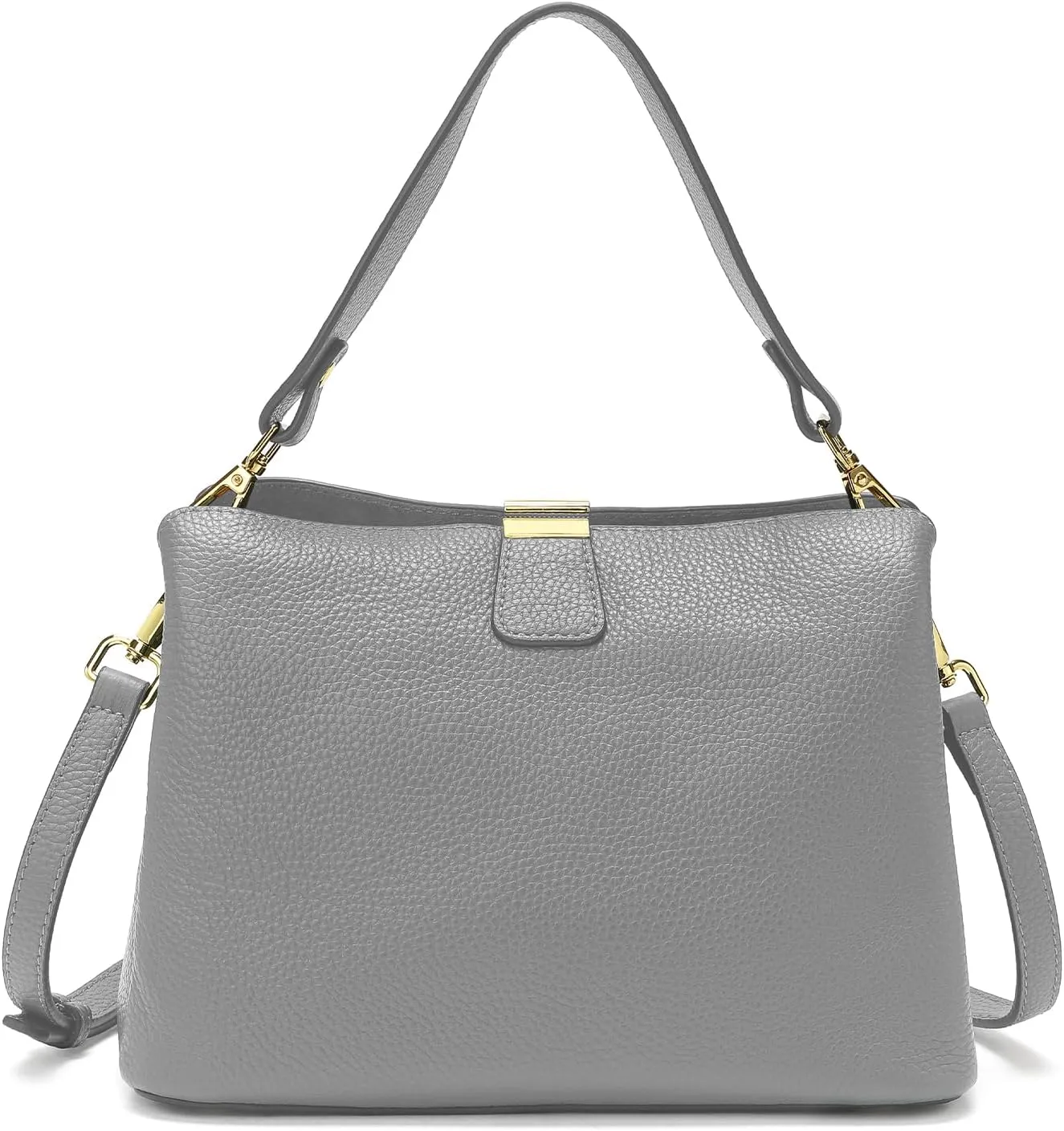 Small Women Genuine Leather Bucket Shoulder Bag Soft Crossbody Purses for Lady Handbag