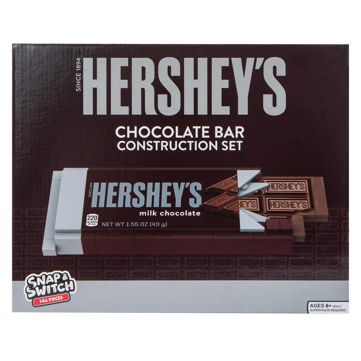 Snap & Switch Hershey's Chocolate Bar Set - Buildable Candy Bar for Creative Play and Fun - Ages: 6 