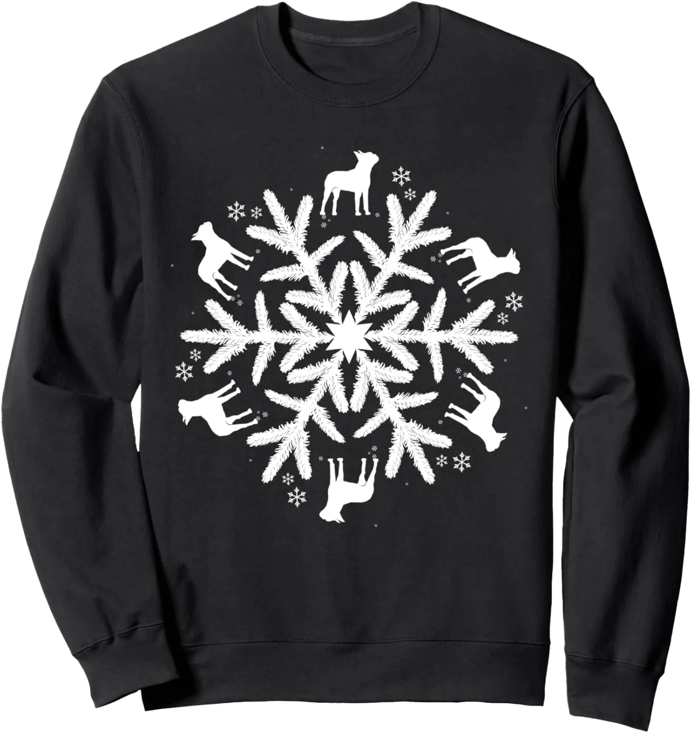 Snowflake Christmas Boston Terrier Sweatshirt