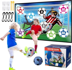 Soccer Ball Game Set for Kids Indoor Outdoor Play Equipment,Foldable Flannel Mat Goals Toy with 2 Velcro Balls, Toddlers Boy 8-12 Years Old Birthday Christmas Party Gift