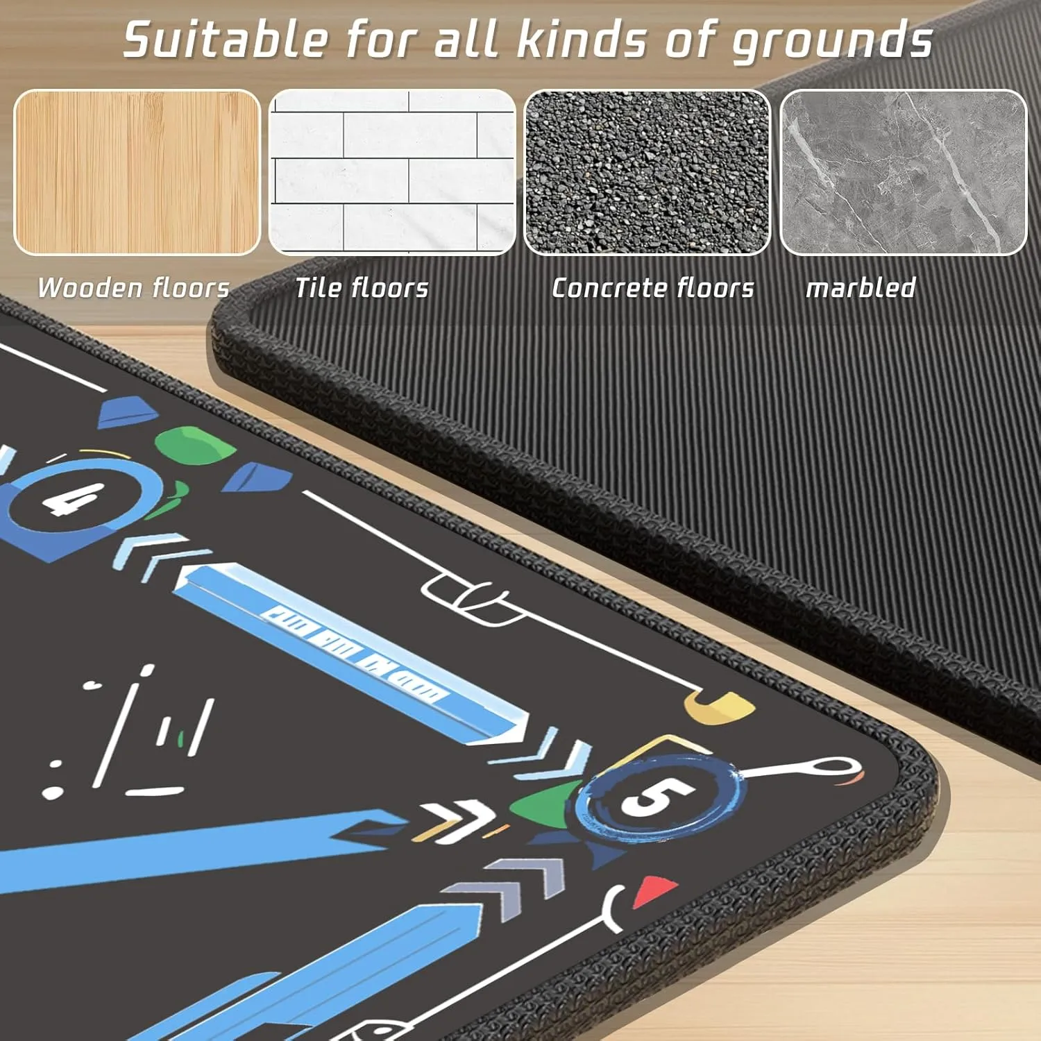 Soccer Training Mat with Silent Shock Absorption and Non-Slip Base for Footwork Training and Ball Mastery(Belt Version)
