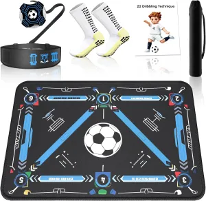 Soccer Training Mat with Silent Shock Absorption and Non-Slip Base for Footwork Training and Ball Mastery(Belt Version)