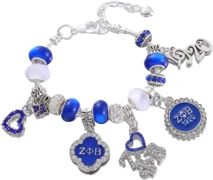 Society 1920 Soror Dove Zeta Sorority Bracelets Greek Charms Beaded Bangles For My Sisterhood Members Gifts Adjust For Wrist