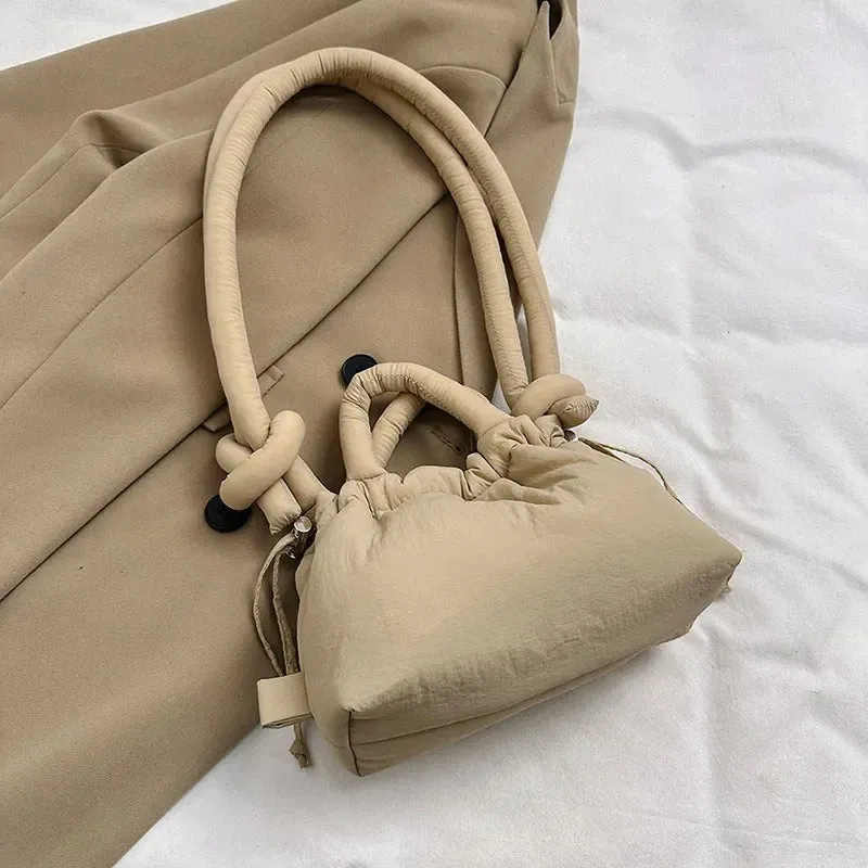 Soft Dacron Crossbody Bag Korean Fashion Fabric Shoulder Bag Mini Tote Purses for Women Underarm Bags Handbags and Purses