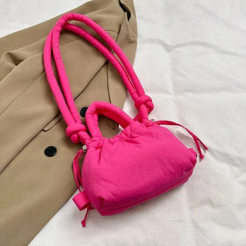 Soft Dacron Crossbody Bag Korean Fashion Fabric Shoulder Bag Mini Tote Purses for Women Underarm Bags Handbags and Purses