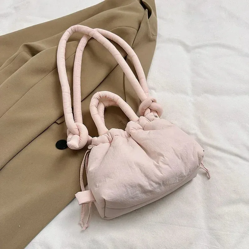 Soft Dacron Crossbody Bag Korean Fashion Fabric Shoulder Bag Mini Tote Purses for Women Underarm Bags Handbags and Purses