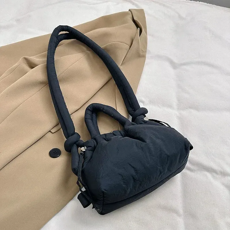 Soft Dacron Crossbody Bag Korean Fashion Fabric Shoulder Bag Mini Tote Purses for Women Underarm Bags Handbags and Purses