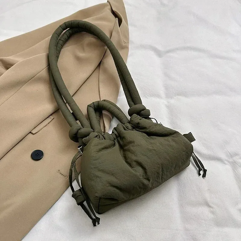 Soft Dacron Crossbody Bag Korean Fashion Fabric Shoulder Bag Mini Tote Purses for Women Underarm Bags Handbags and Purses