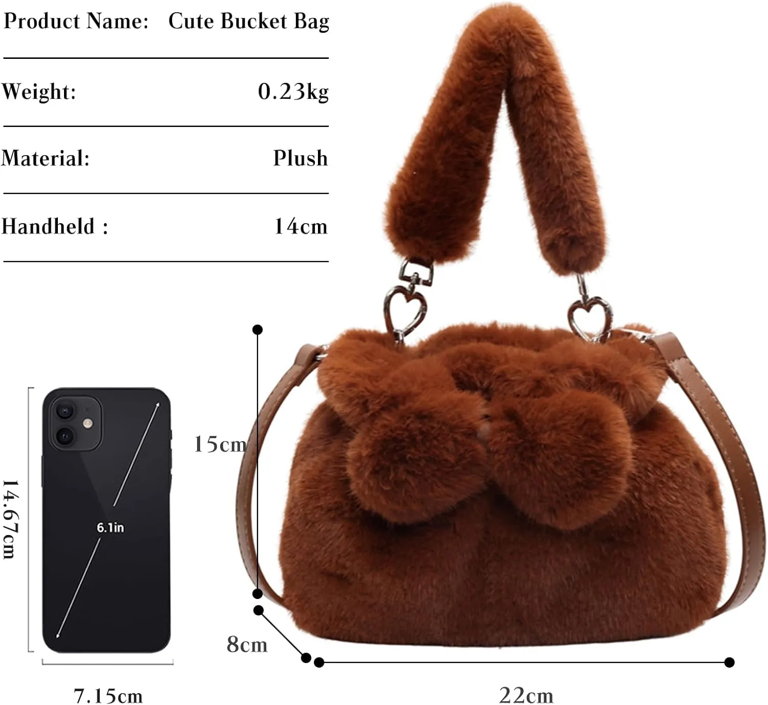 Soft Plush Shoulder Bag for Women Fluffy Handbag Cute Fuzzy Crossbody Bag Furry Top Handle Bag Elegant Satchel Bag