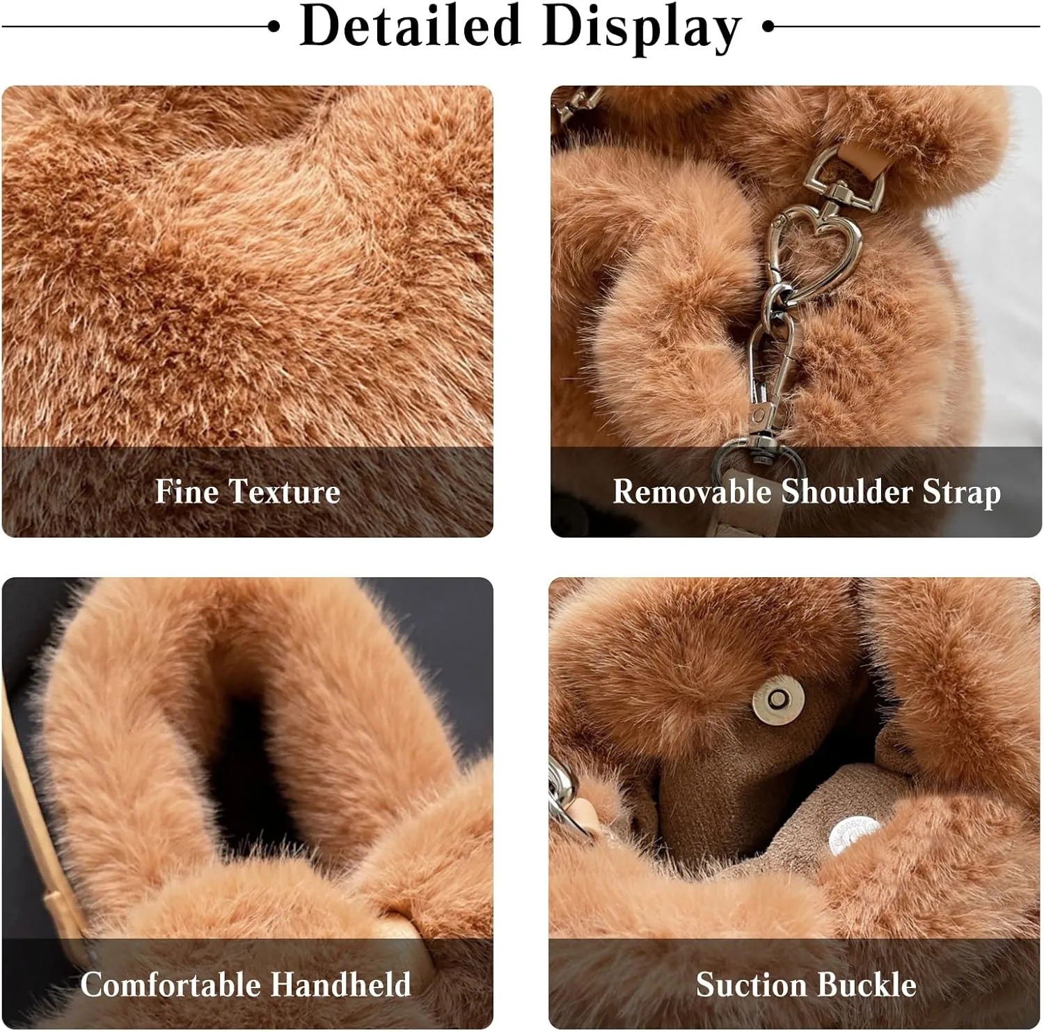 Soft Plush Shoulder Bag for Women Fluffy Handbag Cute Fuzzy Crossbody Bag Furry Top Handle Bag Elegant Satchel Bag