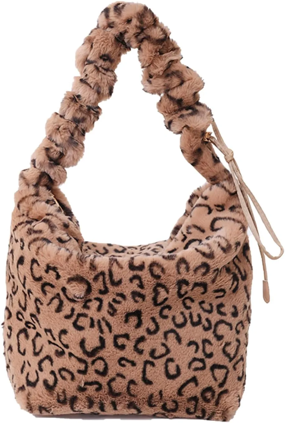 Soft Plush Shoulder Bag for Women Leopard Zebra Print Handbag Cute Fuzzy Crossbody Bag Furry Top Handle Bag