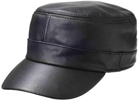 Solid Genuine Lambskin Leather Cap