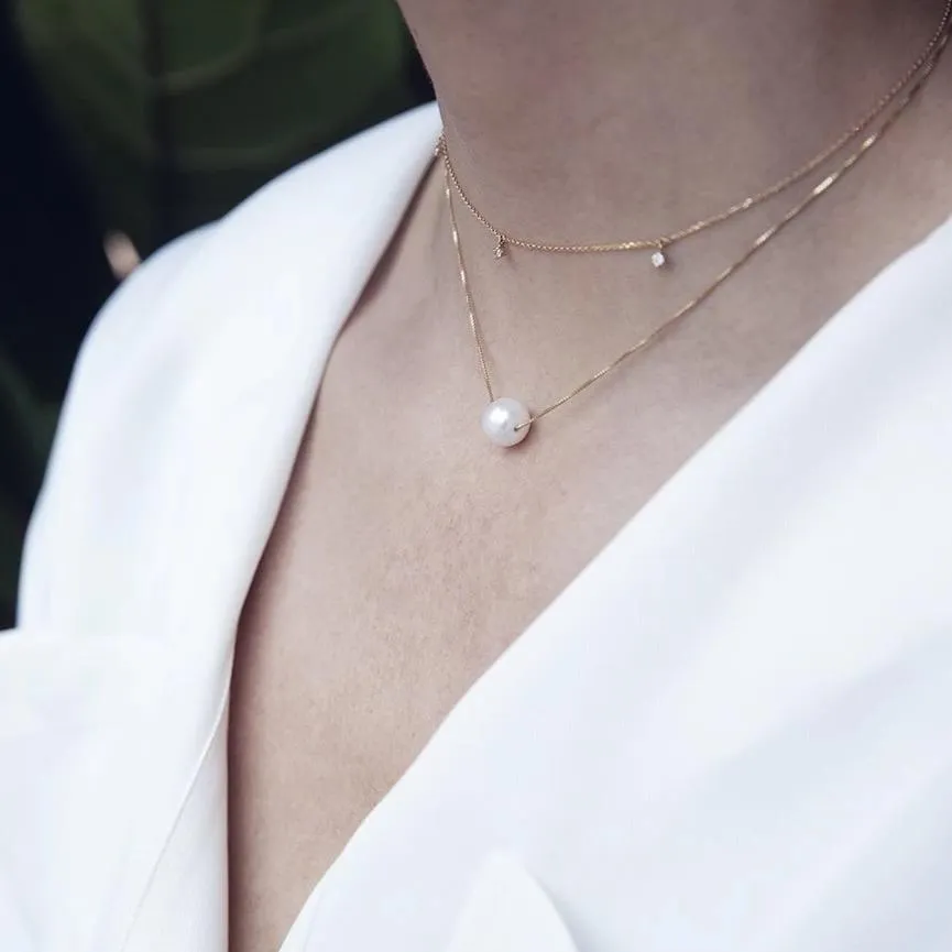 Solitaire Pearl Necklace