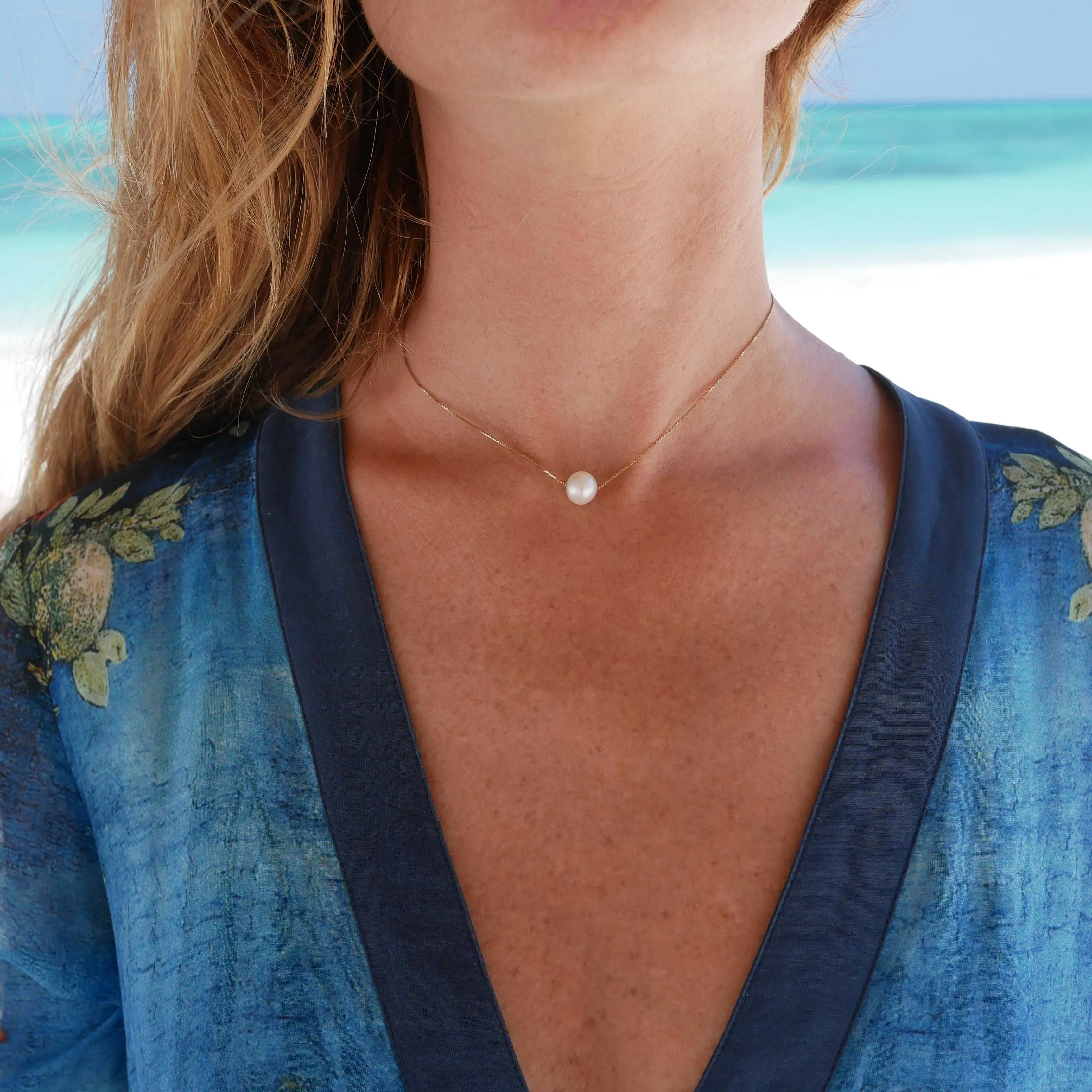 Solitaire Pearl Necklace