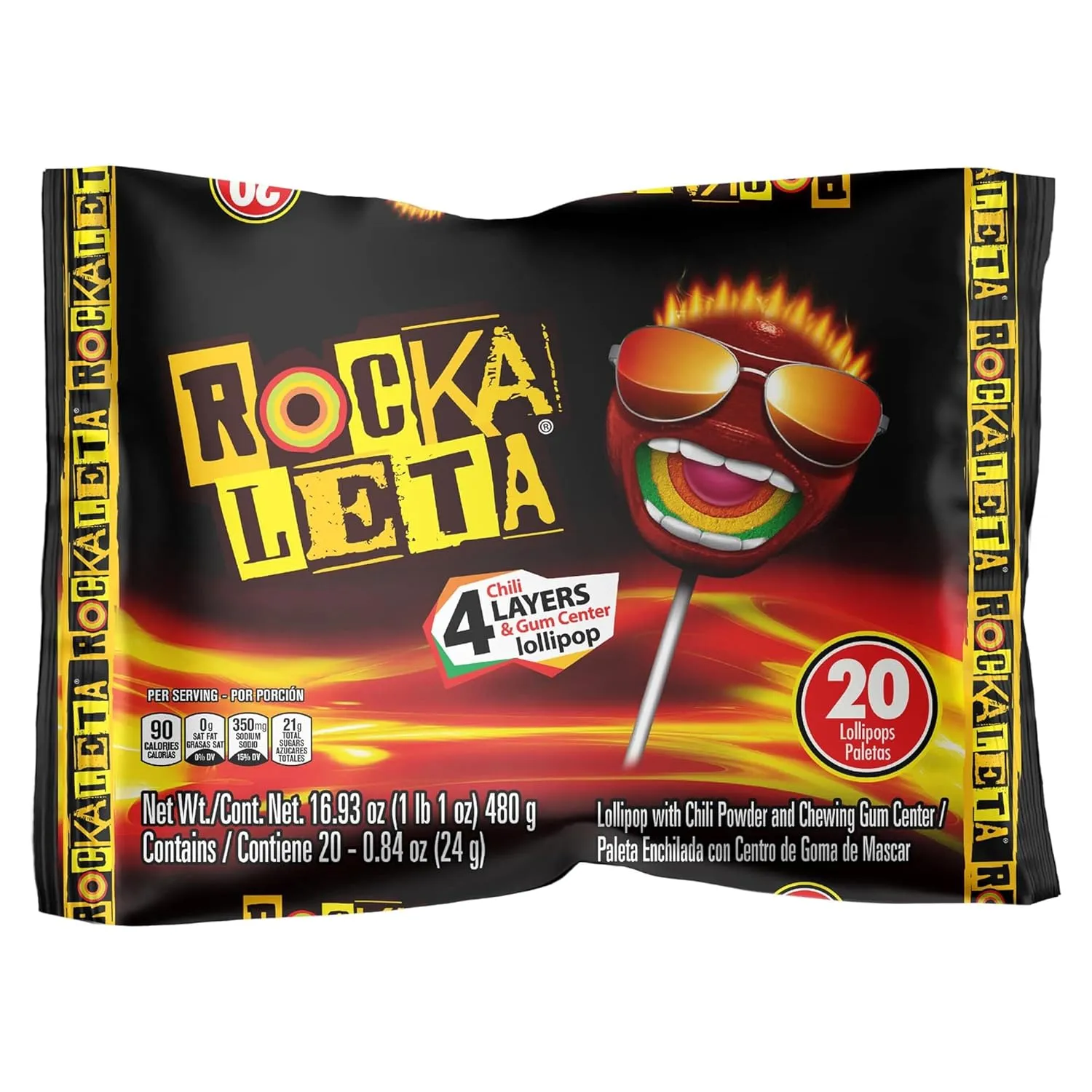 Sonrics Rockaleta Lollipop, Mexican Candy, 20 Pieces (Pack Of 10)