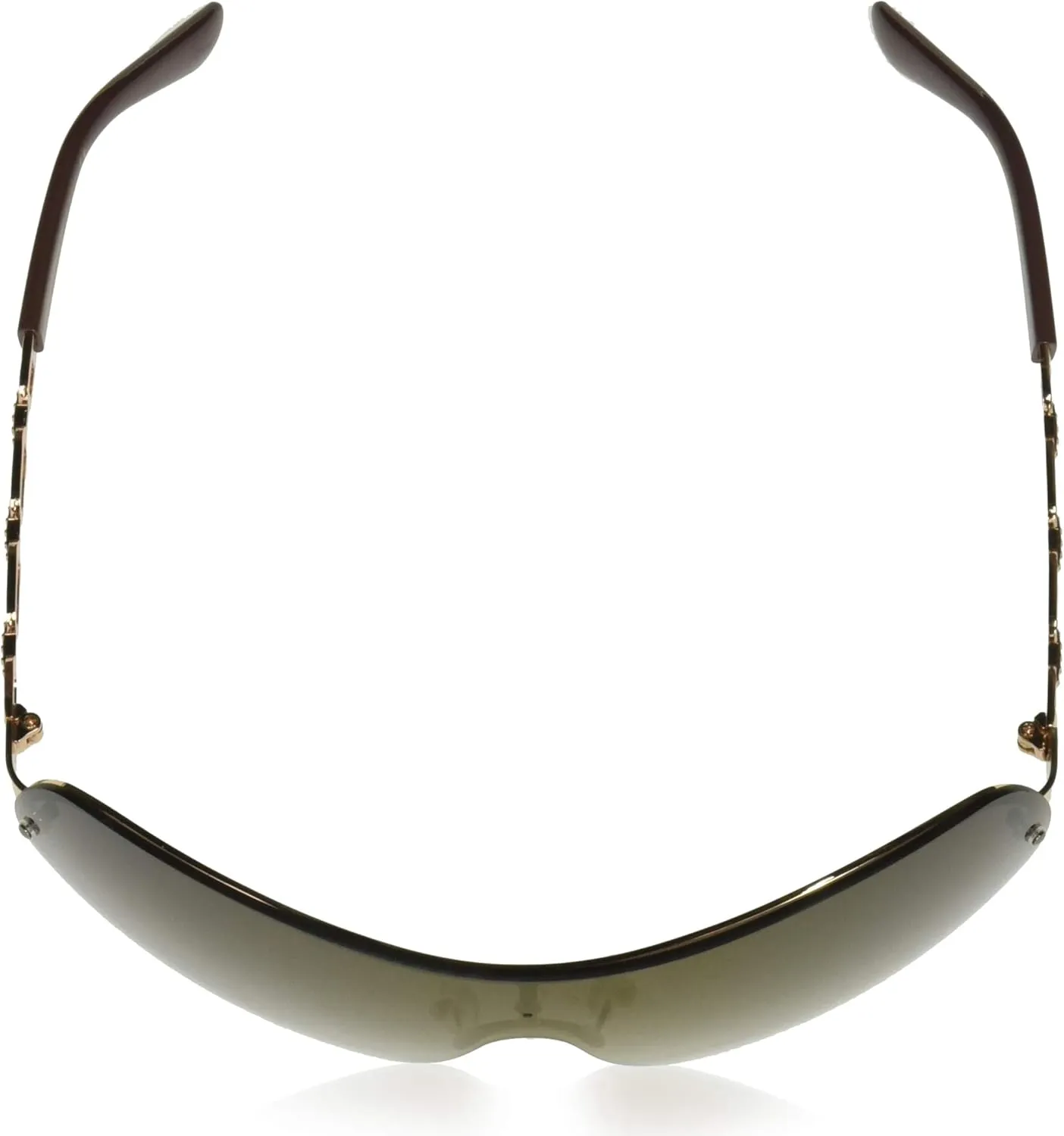 Southpole Women's Metal Uv Protective Chain Link Temple Rectangular Shield Sunglass