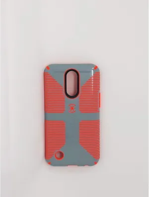 Speck Products CandyShell Grip Cell Phone Case for LG K20 V - Nickel Grey/Warning Orange