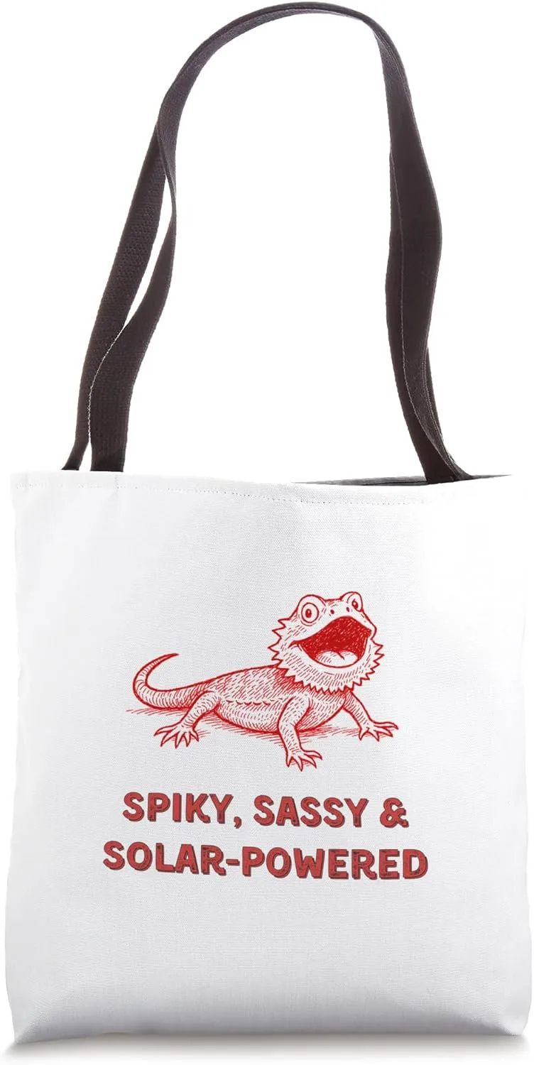 Spiky, Sassy & Solar-Powered - Bearded Dragon Graphic Tote Bag