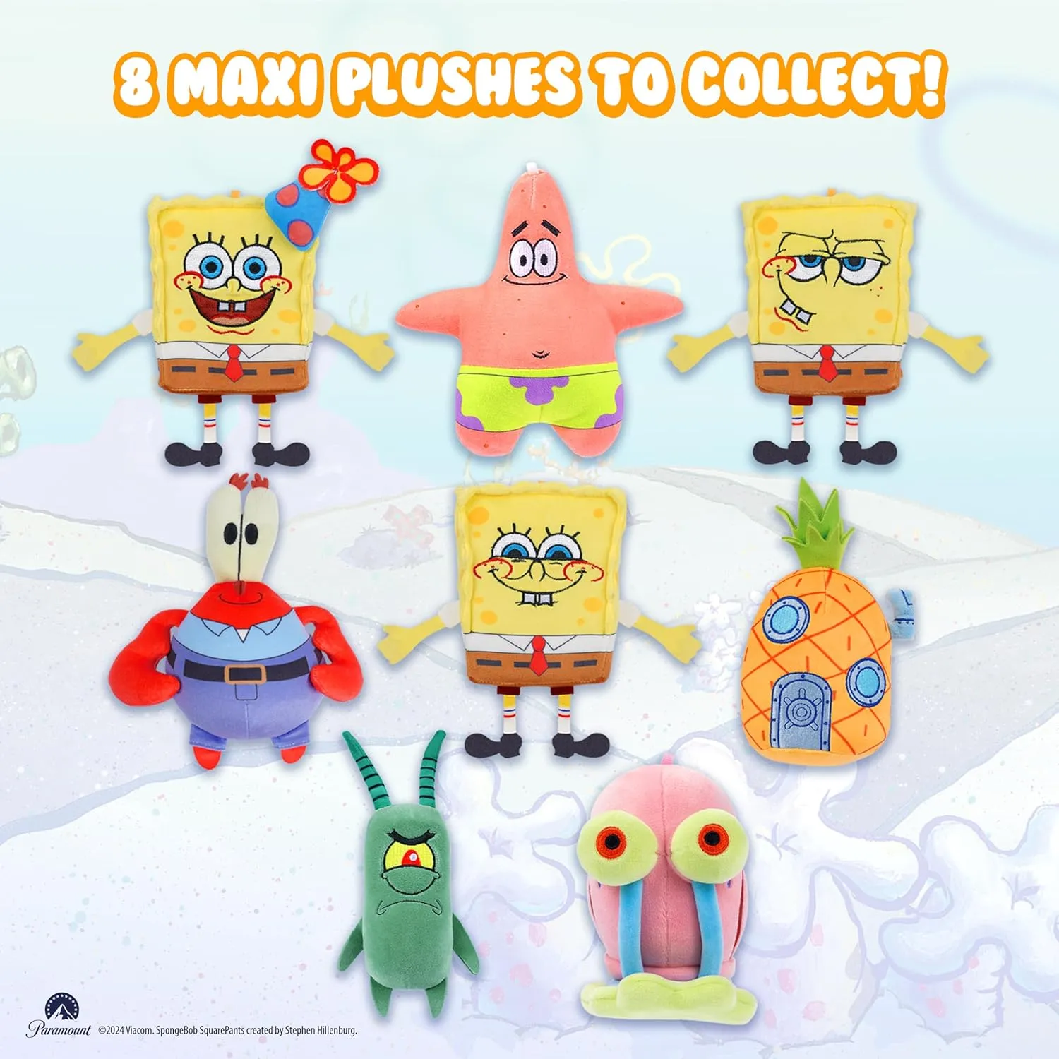 Spongebob Mystery Expandable Maxi Plush to UNbox, Collectible Squishy and Soft Plush with 4 Surprise, Great Toy Gift for Kids Aged 3 , Last-Minute Gifts for Holiday Stockings (2-Pack)