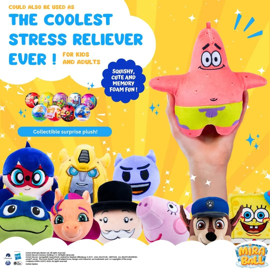 Spongebob Mystery Expandable Maxi Plush to UNbox, Collectible Squishy and Soft Plush with 4 Surprise, Great Toy Gift for Kids Aged 3 , Last-Minute Gifts for Holiday Stockings (2-Pack)