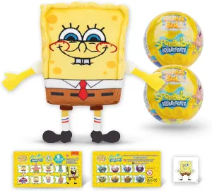 Spongebob Mystery Expandable Maxi Plush to UNbox, Collectible Squishy and Soft Plush with 4 Surprise, Great Toy Gift for Kids Aged 3 , Last-Minute Gifts for Holiday Stockings (2-Pack)