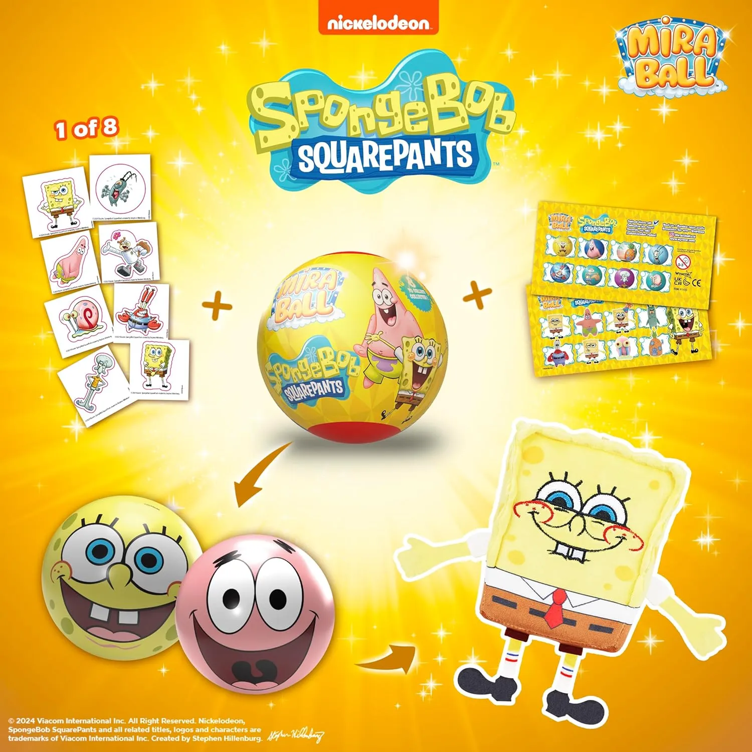 Spongebob Mystery Expandable Maxi Plush to UNbox, Collectible Squishy and Soft Plush with 4 Surprise, Great Toy Gift for Kids Aged 3 , Last-Minute Gifts for Holiday Stockings (2-Pack)