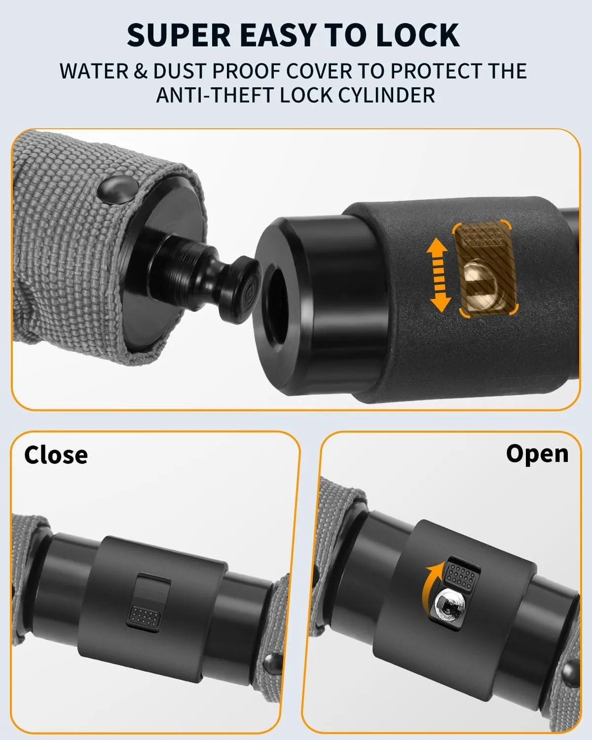 Sportneer Bike Lock: 8mm Thick High Security Anti Theft Bike Chain Lock with 2 Keys- 3.2/4ft Long Heavy Duty Anti-Cut Bicycle Lock for Bike, Motorcycle, Bicycle, Door, Gate, Fence, Grill