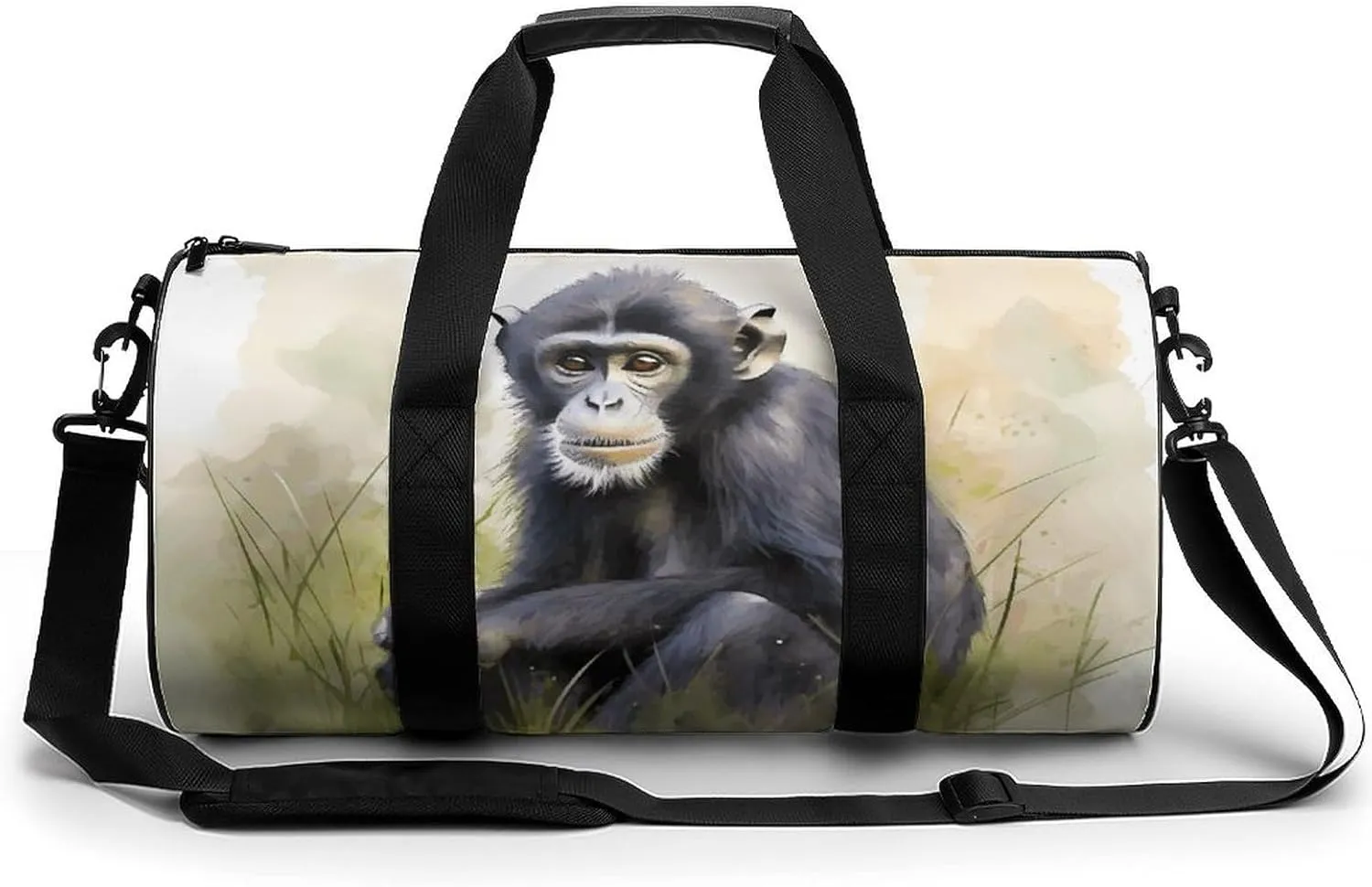 Sports Gym Bag for Women Men Travel Duffel Bag Hand Drawn Chimpanzee Weekender Bag Canvas Carry on Overnight Bag for Travel Swimming Fitness Workout Sports Duffle Bag