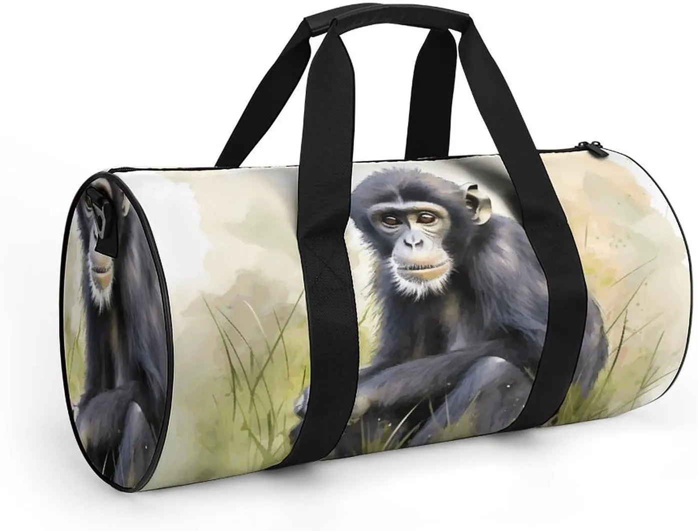Sports Gym Bag for Women Men Travel Duffel Bag Hand Drawn Chimpanzee Weekender Bag Canvas Carry on Overnight Bag for Travel Swimming Fitness Workout Sports Duffle Bag
