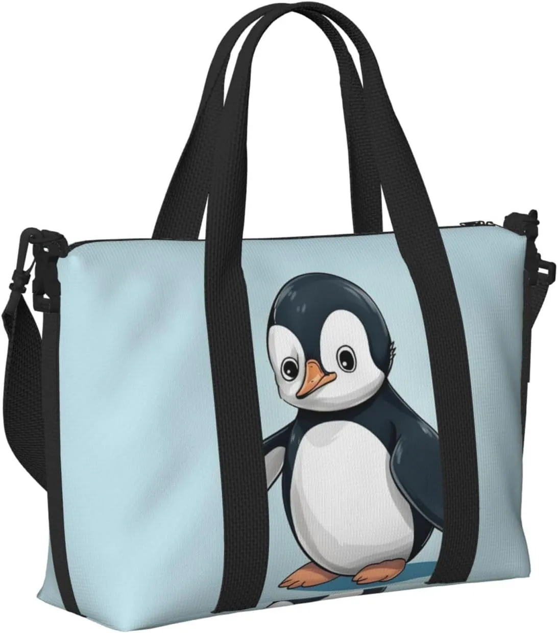 Sports Gym Bag for Women Men Travel Duffel Bag Tote Weekender Bag Carry on Overnight Bag for Travel Swimming Fitness Workout Sports Cute Penguin Duffle Bag
