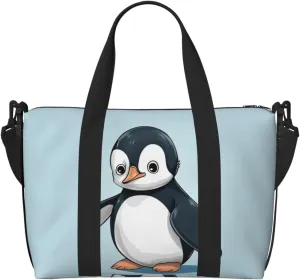 Sports Gym Bag for Women Men Travel Duffel Bag Tote Weekender Bag Carry on Overnight Bag for Travel Swimming Fitness Workout Sports Cute Penguin Duffle Bag
