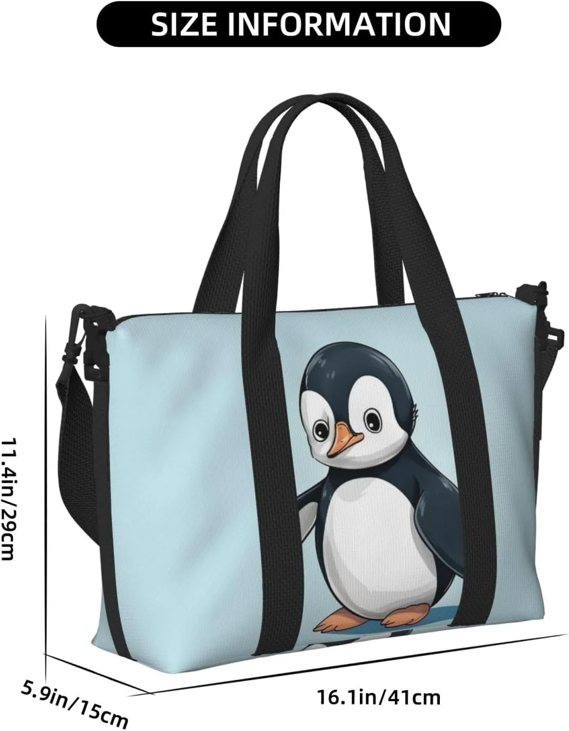 Sports Gym Bag for Women Men Travel Duffel Bag Tote Weekender Bag Carry on Overnight Bag for Travel Swimming Fitness Workout Sports Cute Penguin Duffle Bag