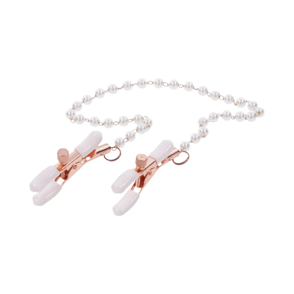 Sportsheets Sex & Mischief Peaches 'n CreaMe Pearl Nipple Clamps