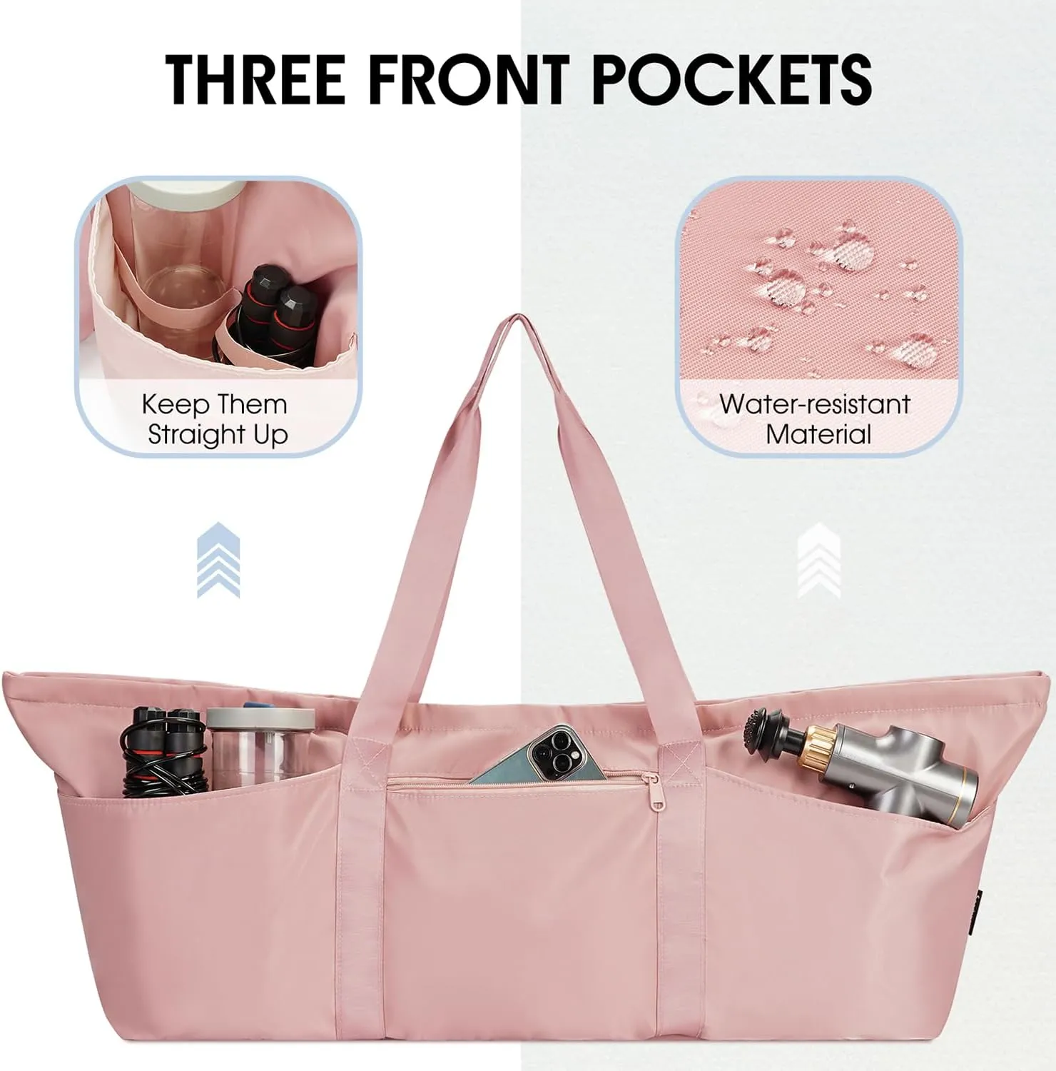 sportsnew Large Yoga Mat Bag with Shoes Compartment and Wet Pocket Ladies Pilates Gym Tote Bag with Yoga Mat Holder Strap for Women Men Workout Carrier Stuff Accessories