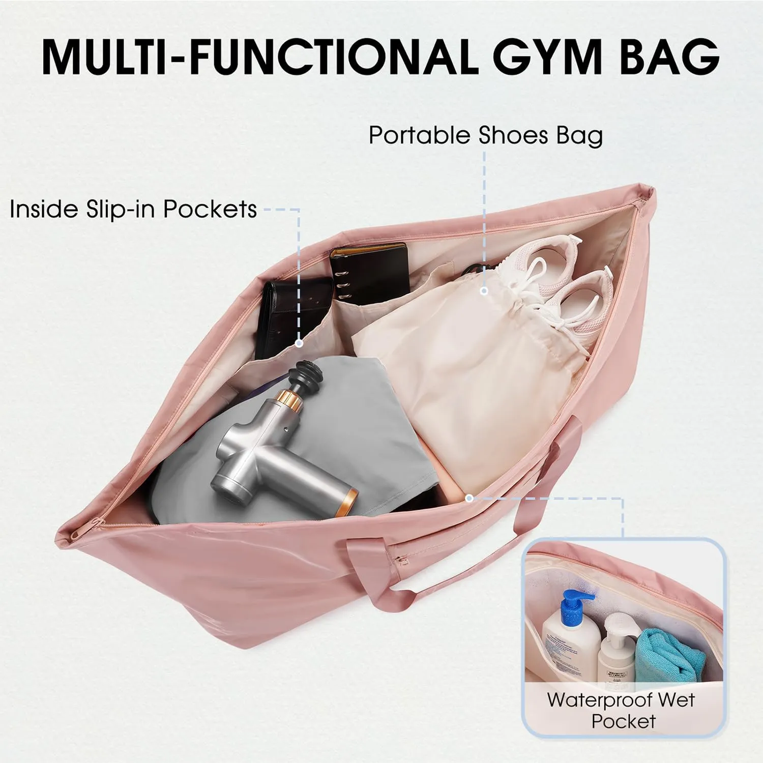 sportsnew Large Yoga Mat Bag with Shoes Compartment and Wet Pocket Ladies Pilates Gym Tote Bag with Yoga Mat Holder Strap for Women Men Workout Carrier Stuff Accessories