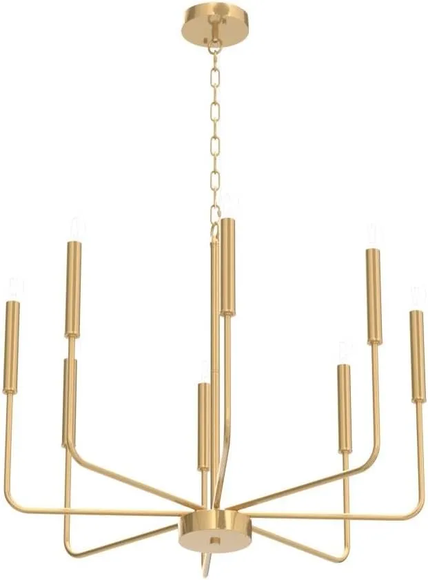 Spray Gold Chandelier 8 Lights Modern Farmhouse Chandelier Dining Room Light Fixture Rustic Industrial Candle Chandeliers Pendant Light for Foyer Entryway Kitchen Living Room