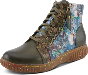 Spring Step L'Artiste Maylah Women's Floral Bootie - Patchwork Design, Rainbow Stitching, Comfortable & Stylish