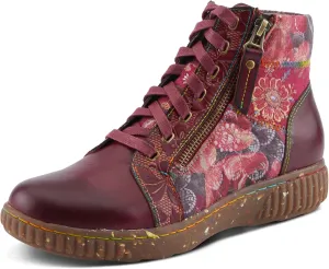 Spring Step L'Artiste Maylah Women's Floral Bootie - Patchwork Design, Rainbow Stitching, Comfortable & Stylish