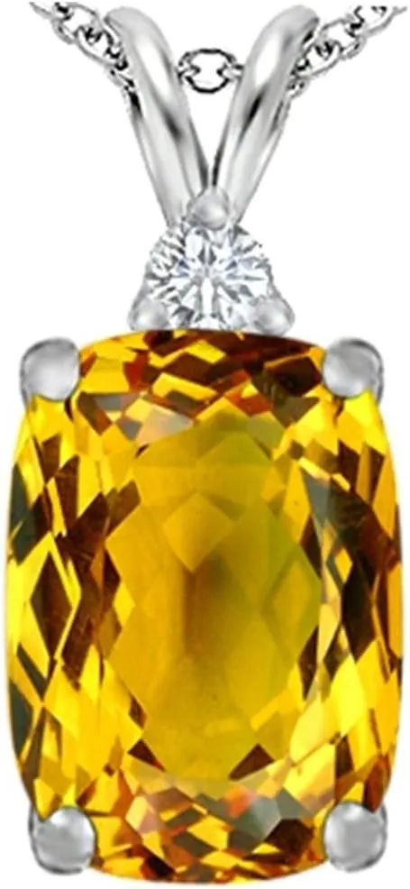 Star K Sterling Silver Large 14x10mm Cushion Cut Pendant