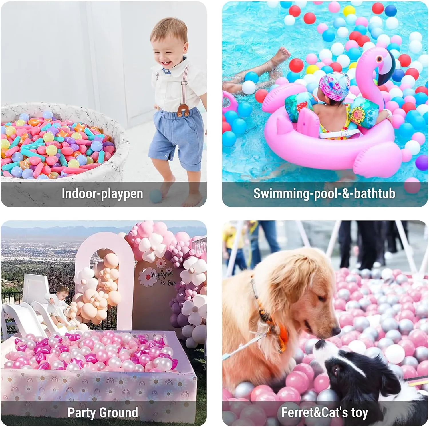 STARBOLO Ball Pit Balls for Baby and Toddler, 150pcs Phthalate Free BPA Free Crush Proof Plastic - Macaron Ocean Balls Pit Balls Play Toys for Kids Ball Pit, Pool,Play Tent,Party, st-txay-macgld150