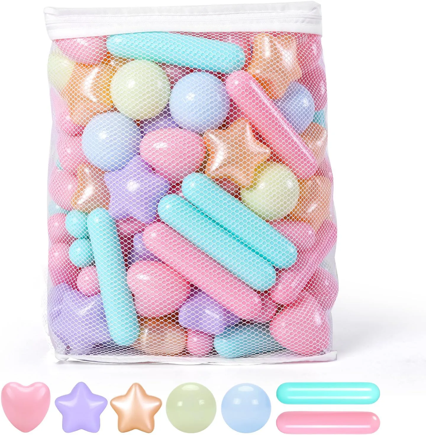 STARBOLO Ball Pit Balls for Baby and Toddler, 150pcs Phthalate Free BPA Free Crush Proof Plastic - Macaron Ocean Balls Pit Balls Play Toys for Kids Ball Pit, Pool,Play Tent,Party, st-txay-macgld150