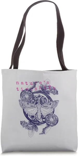 Steampunk Aesthetic Macabra Encyclopedia TimeMoth Moth Clock Tote Bag